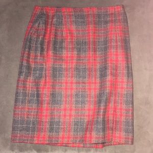 Vintage Plaid Wool Skirt - Size: 4P